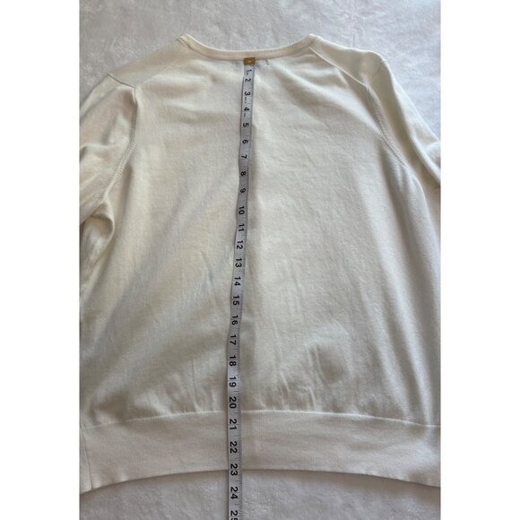 Lands End Womens Ivory Button-Down White Cardigan Sweater Size Large (14-16 ) - Picture 12 of 12